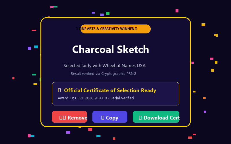 Winner modal in Art Challenges Wheel