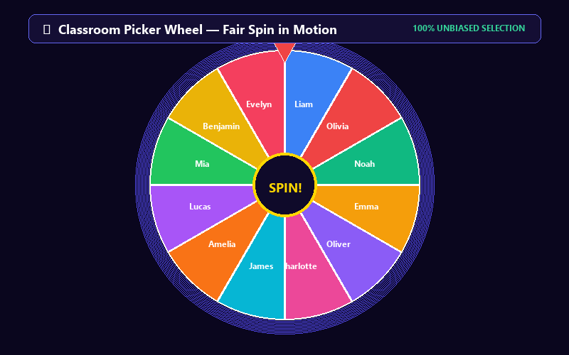 Spinning Classroom Picker Wheel