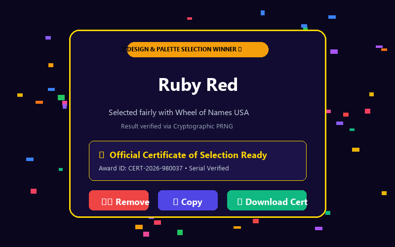 Winner modal in Color Picker Wheel