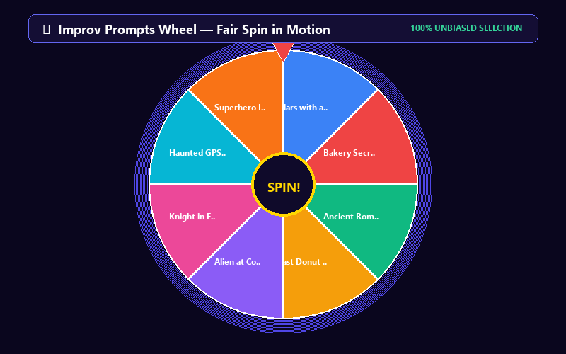 Spinning Improv Prompts Wheel