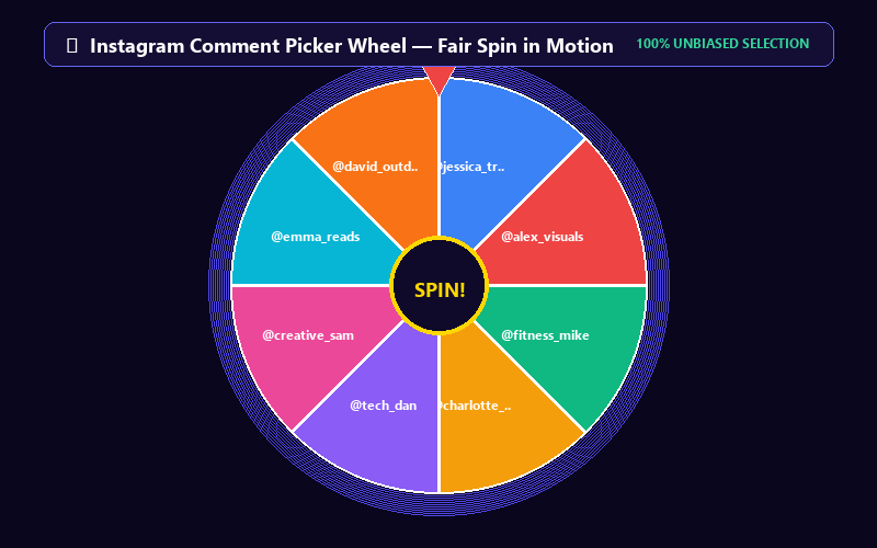 Spinning Instagram Comment Picker Wheel
