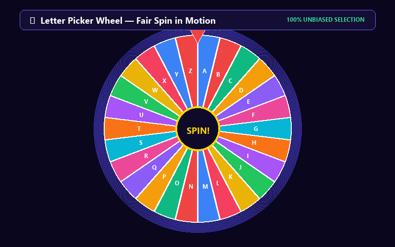 Spinning Letter Picker Wheel