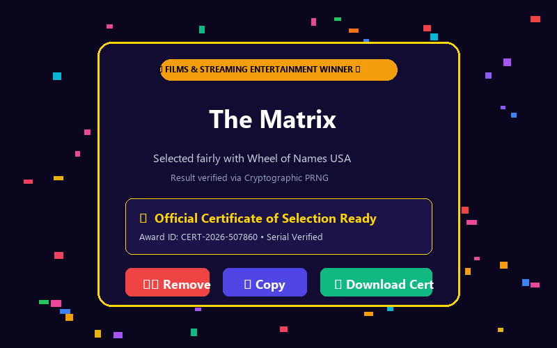 Winner modal in Movie Night Wheel
