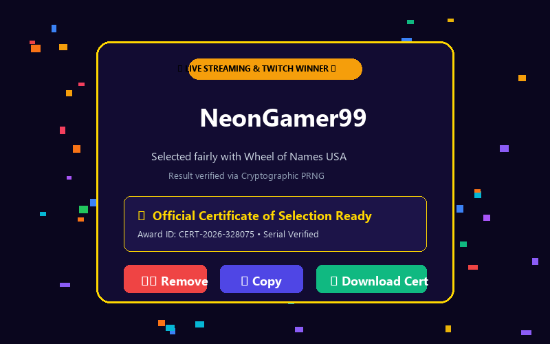 Winner modal in Streamer Giveaways Wheel