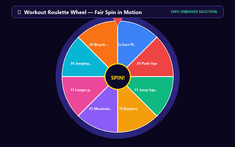 Spinning Workout Roulette Wheel