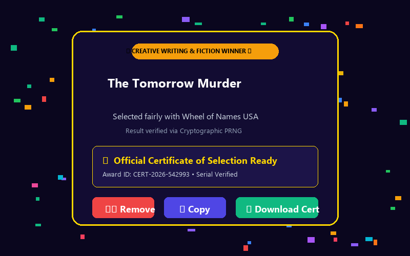 Winner modal in Writing Prompts Wheel