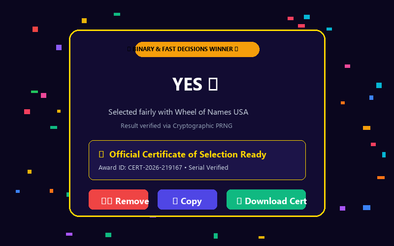Winner modal in Yes No Picker Wheel